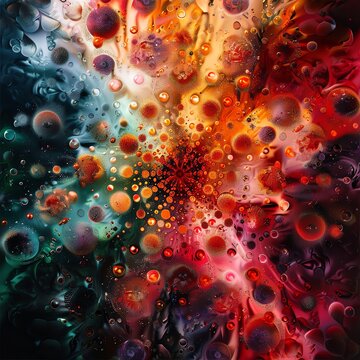 World of exotic particles visualized as a kaleidoscope of vibrant shapes and colors, mysteries of the universe unfolding, fascinating and complex