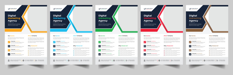 Modern Creative Corporate business, digital marketing agency flyer Brochure design, cover modern layout, annual report, poster, flyer in A4 template