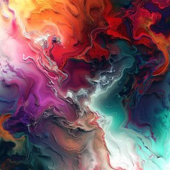 Generative AI tools in action, visualizing algorithms creating art, abstract and colorful, blending technology and creativity