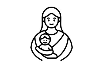 Maternal Bond Stylized Vector Icon
