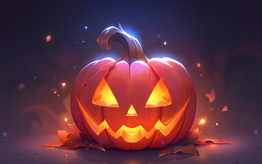C4D Halloween pumpkin 3D elements, autumn farm harvest scene illustration