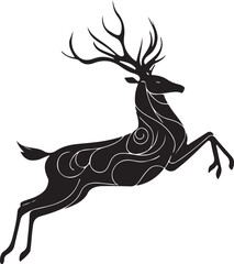 deer black silhouette vector design with white color background