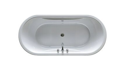 Top view of bathtub, transparent image