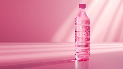 Pink plastic water bottle mock up
