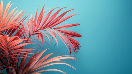 Tropic Palm leaves pink colours