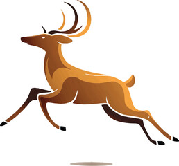 deer black silhouette vector design with white color background