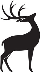 deer black silhouette vector design with white color background
