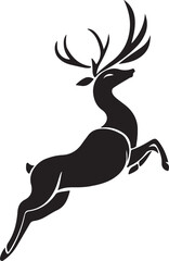 deer black silhouette vector design with white color background