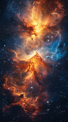 Three-dimensional rendering of deep space galaxies in the universe, abstract concept wallpaper business PPT background