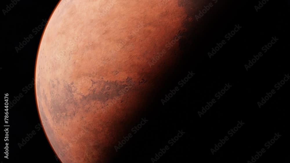 Wall mural the planet mars. universe and planet. 3d-rendering. animation