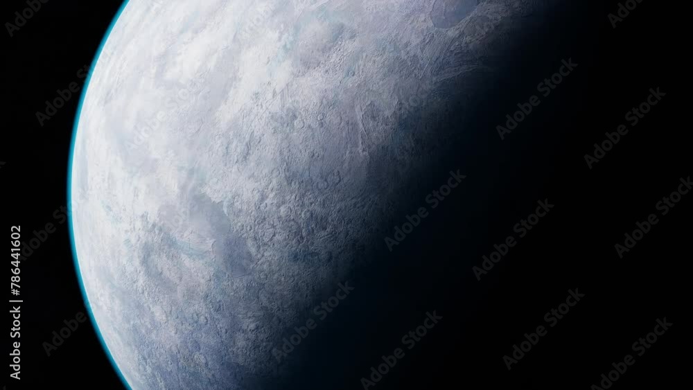 Wall mural grey planet in space. universe and planet. 3d-rendering. animation