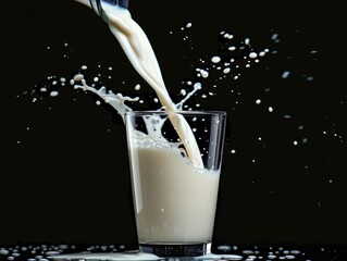pouring milk into glass