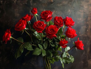 a dozen red roses