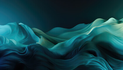 Abstract Green Blue  Background with Waves