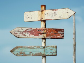 blank direction signpost