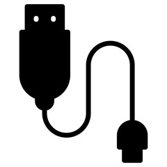 usb cable icon, simple vector design - obrazy, fototapety, plakaty