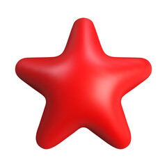 3d red glossy star isolated