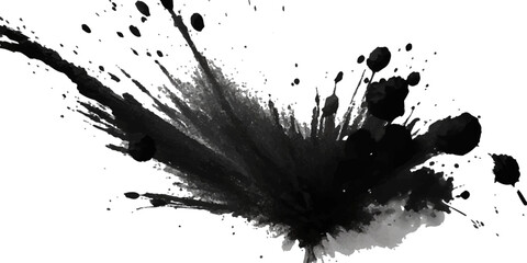 Paint stains black blotch background. Grunge Design Element. Brush Strokes. Vector illustration. splatter, paint, background, abstract, texture, design, watercolor, coffee, paper, isolated, frame