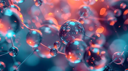 Diesel Fuel Molecules: A Vibrant Dance of Atoms in Unseen Energy Form - obrazy, fototapety, plakaty