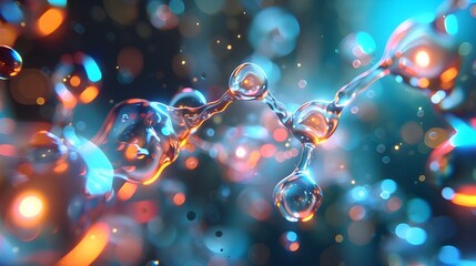 Vibrant Dance of Diesel Fuel Molecules: An Abstract of Energy's Unseen Form - obrazy, fototapety, plakaty