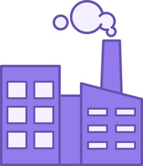 Obraz premium Factory Color Icon. Industrial Building Vector Icon. Architecture and Manufacturing Concept