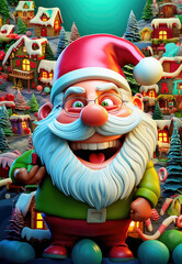 Funny Santa Gnome's Winter Wonderland