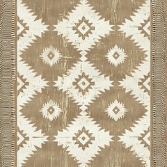 Brown and white patterned rug