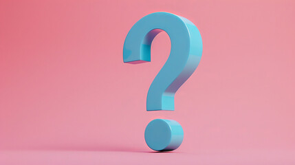 Blue exclamation mark on pink background, close-up. Minimalist style. 