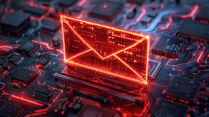 Spam. A glowing red envelope in the digital space. 