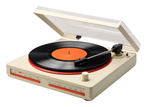 PNG Retro vinyl disc player electronics white background gramophone.
