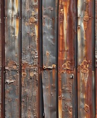 Close up of a rusty metal fence
