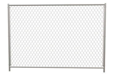 3D Baseball Diamond Fence: Showcase secure baseball fields with this 3D render of a diamond-shaped, galvanized chain-link fence panel (transparent background). Ideal for design projects