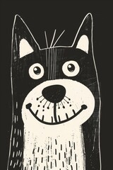 A cartoon dog with a big smile on its face