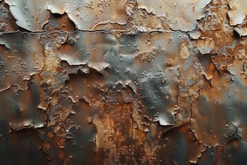Rusting metal surface covered in paint