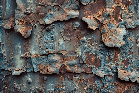 Weathered rusted metal surface with small holes