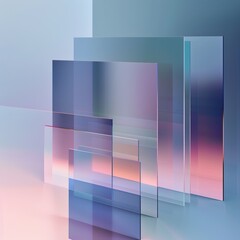 Rectangles of various sizes and colors stacked on top of each other with a gradient background.