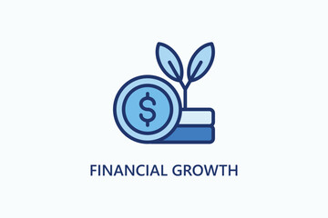 Financial Growth vector, icon or logo sign symbol illustration
