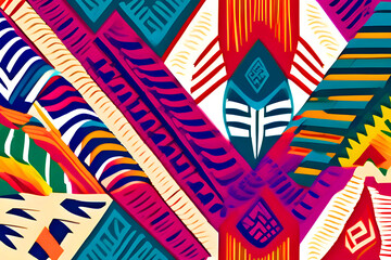 ethnic fabric pattern, African tribal pattern in colorful