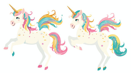 Sweet beautiful unicorn illustration. Vector illustration