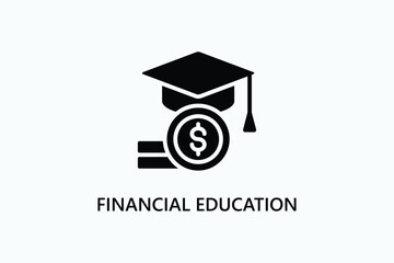 Financial Education vector, icon or logo sign symbol illustration