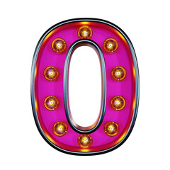 電球の装飾文字。数字の0