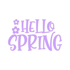 Fototapeta na wymiar Spring typography design on plain white transparent isolated background for card, shirt, hoodie, sweatshirt, apparel, tag, mug, icon, poster or badge
