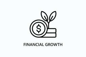 Financial Growth vector, icon or logo sign symbol illustration