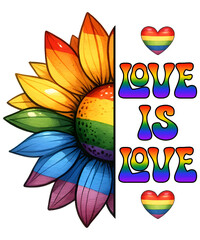 Love is Love Rainbow Heart Sublimation