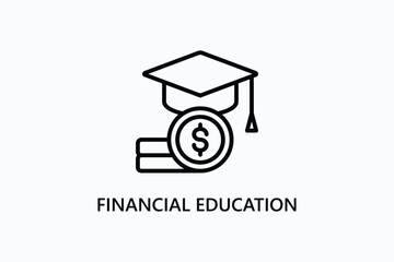 Financial Education vector, icon or logo sign symbol illustration