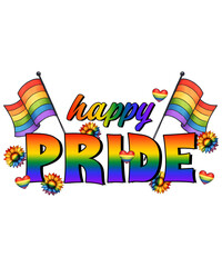 Happy Pride LGBT Sublimation PNG