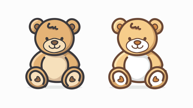 Teddy bear on white background line style icon vector
