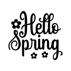 Spring typography design on plain white transparent isolated background for card, shirt, hoodie, sweatshirt, apparel, tag, mug, icon, poster or badge