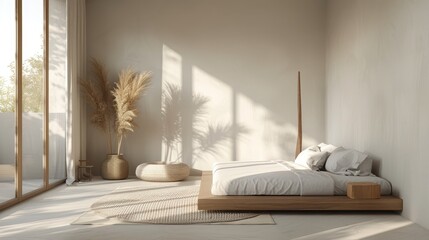 Illustrate the essence of a minimalist room