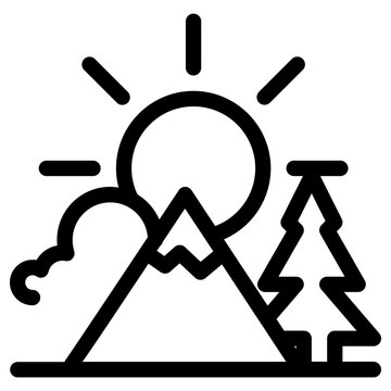 mountain icon, simple vector design
